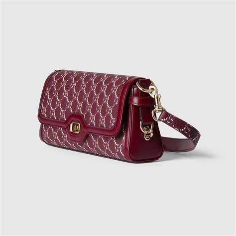 gucci red 155182|Gucci Luce mini shoulder bag in Rosso Ancora red canvas.